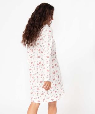 Chemise de nuit femme à manches longues boutonnée sur l’avant vue3 - GEMO(HOMWR FEM) - GEMO