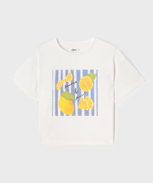 Tee-shirt manches courtes coupe courte imprimé fille vue2 - GEMO (ENFANT) - GEMO