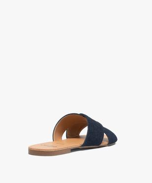Sandales plates à larges brides croisées femme - Valentina Baldano dessus denim vue4 - VALENTINA BALDA - GEMO
