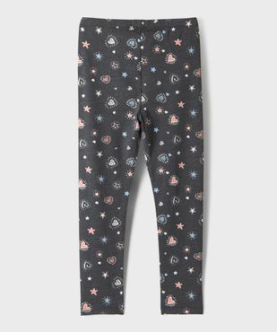 Legging imprimé en maille fine fille vue3 - GEMO 4G FILLE - GEMO