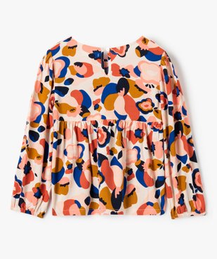Blouse fille coupe empire à manches longues et motifs vue3 - GEMO (ENFANT) - GEMO