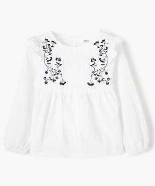 Blouse fille à manches longues broderies et volants vue1 - GEMO (ENFANT) - GEMO