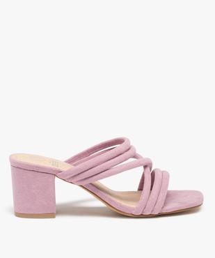 Mules femme unies à talon carré et brides rondes  vue1 - GEMO(URBAIN) - GEMO