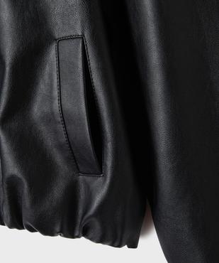 Veste courte à col Claudine en cuir imitation fille vue2 - GEMO (ENFANT) - GEMO