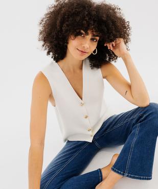 Gilet sans manches à boutons dorés femme vue2 - LULUCASTAGNETTE - GEMO