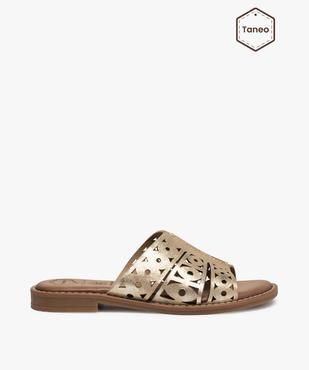 Mules femme à talon plat et bandeau perforé - Tanéo vue1 - TANEO - GEMO