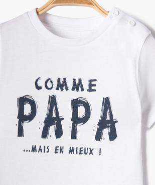 Tee-shirt bébé garçon à manches courtes et message humoristique vue2 - GEMO(BEBE DEBT) - GEMO