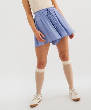 Short ample et fluide en viscose plissée femme vue1 - GEMO 4G FEMME - GEMO