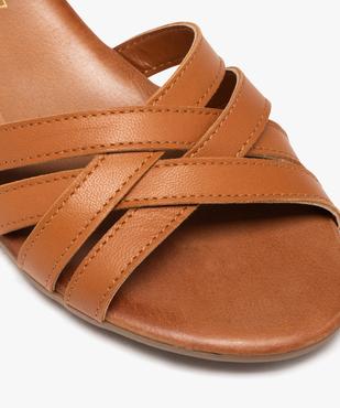 Sandales femme avec brides croisées en cuir uni  vue6 - GEMO (CASUAL) - GEMO