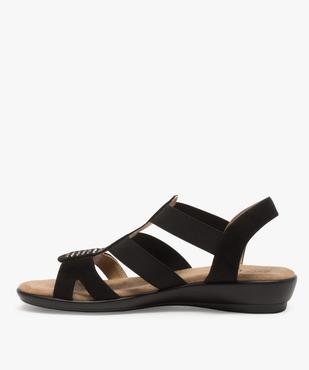 Sandales femme confort à strass et talon compensé vue3 - GEMO (CONFORT) - GEMO