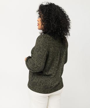 Tee-shirt imprimé à manches longues à col V femme grande taille vue3 - GEMO 4G GT - GEMO