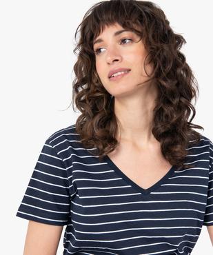 Tee-shirt femme col V à motifs  vue2 - GEMO(FEMME PAP) - GEMO