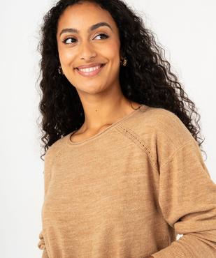 Pull fin à col rond finitions roulottée femme vue5 - GEMO(FEMME PAP) - GEMO