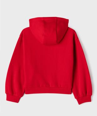 Sweat zippé à capuche avec inscription fille vue3 - GEMO 4G FILLE - GEMO