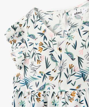 Robe fille fleurie à épaules volantées vue2 - GEMO (ENFANT) - GEMO