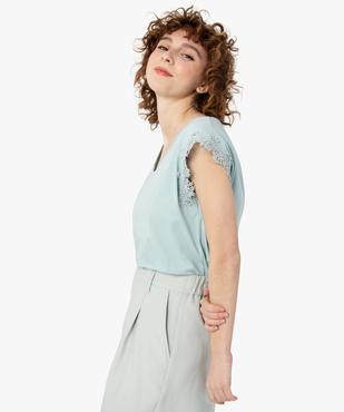 Tee-shirt femme sans manches avec emmanchures dentelle vue1 - GEMO(FEMME PAP) - GEMO