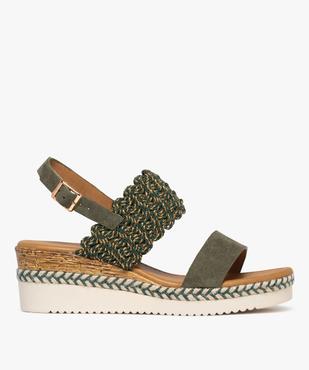 Sandales femme à talon compensé avec bride large ondulée fantaisie vue1 - SANS MARQUE - GEMO