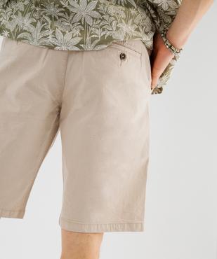 Bermuda en coton extensible coupe Regular avec ceinture tressée homme vue4 - GEMO (HOMME) - GEMO