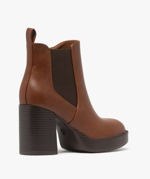Boots femme à talon flare et semelle plateforme avec bout carré vue5 - FOLLOW ME - GEMO