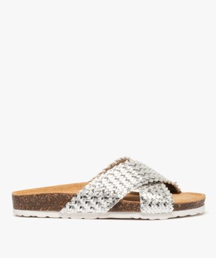 Mules femme plates à brides tressées métallisées vue1 - GEMO (CASUAL) - GEMO