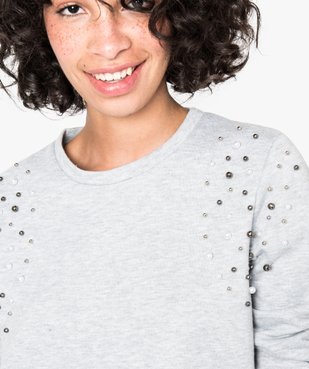 Sweat molletonné à perles vue2 - GEMO(FEMME PAP) - GEMO