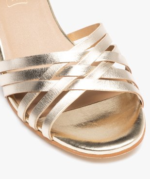 Sandales femme unies à talon carré et brides croisées en cuir - Taneo vue6 - TANEO - GEMO