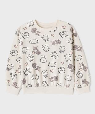 Sweat ample imprimé avec encolure élastiquée fille vue1 - GEMO 4G FILLE - GEMO