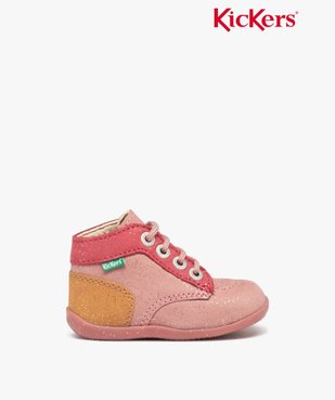 Chaussures premiers pas bébé fille en cuir multicolores - Kickers vue1 - KICKERS - GEMO