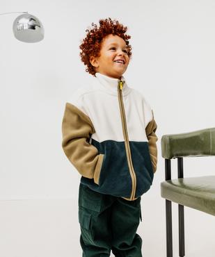 Sweat zippé à col montant en velours garçon vue7 - GEMO (ENFANT) - GEMO