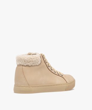 Baskets femme mid-cut unies avec col fourré et à zip vue4 - FOLLOW ME G4G - GEMO