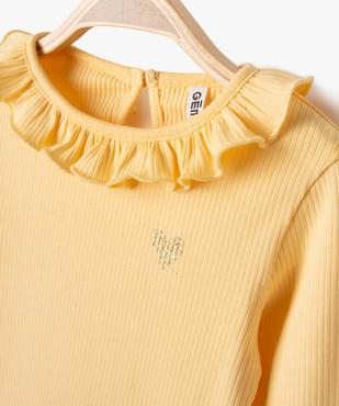 Tee-shirt à manches longues avec finitions volantées bébé fille vue2 - GEMO(BEBE DEBT) - GEMO