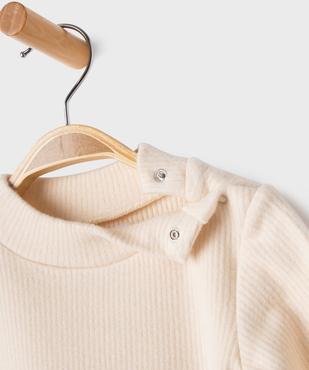 Tee-shirt manches longues chaud en maille côtelée bébé fille vue2 - GEMO(BEBE DEBT) - GEMO