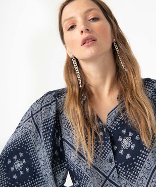 Chemise femme imprimée à manches extra larges vue6 - GEMO(FEMME PAP) - GEMO