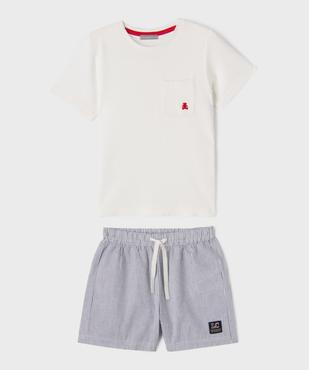 Pyjashort bicolore garçon - LuluCastagnette vue1 - LULUCASTAGNETTE - GEMO