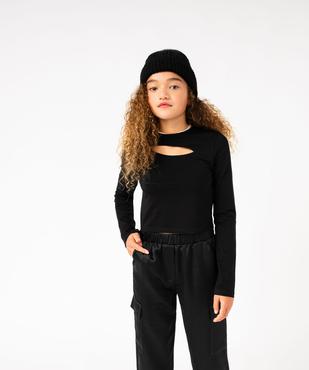 Tee-shirt à manches longues avec ouverture sur le buste fille vue5 - GEMO 4G FILLE - GEMO