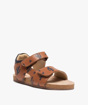 Sandales garçon dessus cuir imprimé cactus – NA! vue2 - NA! - GEMO