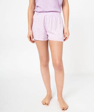 Short de pyjama imprimé en viscose femme vue1 - GEMO 4G FEMME - GEMO