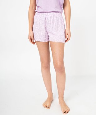Short de pyjama imprimé en viscose femme vue1 - GEMO 4G FEMME - GEMO