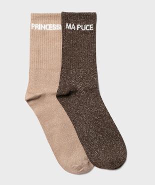 Chaussettes en maille pailletée femme (lot de 2) vue1 - GEMO(HOMWR FEM) - GEMO