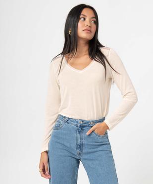 Tee-shirt femme à manches longues avec tulle dans le haut du dos vue2 - GEMO 4G FEMME - GEMO