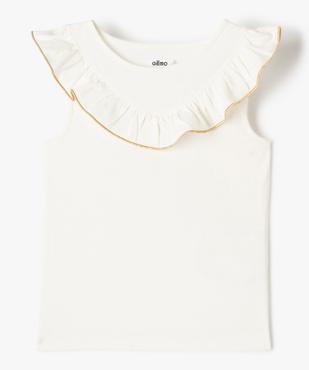 Tee-shirt fille sans manches à plastron volanté vue1 - GEMO (ENFANT) - GEMO