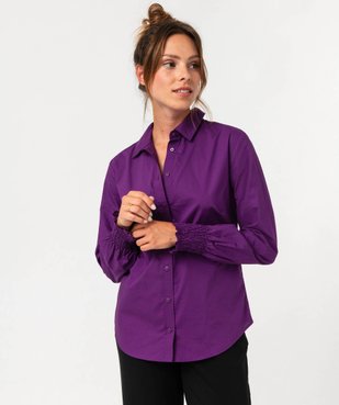 Chemise à manches longues avec poignets smockés femme vue5 - GEMO(FEMME PAP) - GEMO