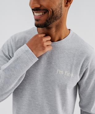 Pyjama long uni homme vue3 - GEMO(HOMWR HOM) - GEMO