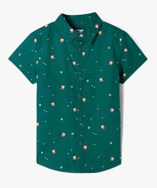 Chemise à manches courtes à motifs Noël garçon vue1 - GEMO (ENFANT) - GEMO