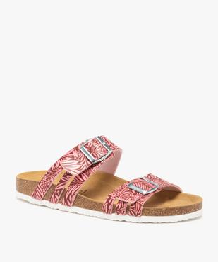 Mules femme à talon plat et double bride à boucle vue2 - GEMO (CASUAL) - GEMO