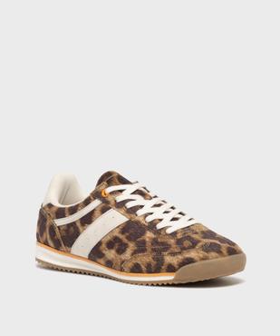 Baskets basses en fourre imitation léopard femme - Camps United vue3 - CAMPS - GEMO