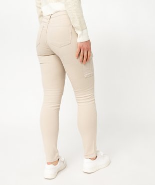 Pantalon coupe cargo femme en toile extensible vue3 - GEMO(FEMME PAP) - GEMO
