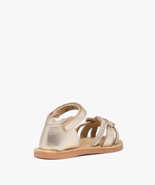Sandales bébé fille en cuir à brides tressées – NA! vue4 - NA! - GEMO