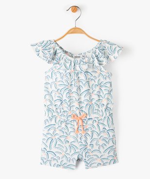 Combishort bébé fille avec volant sur le col vue1 - GEMO(BEBE DEBT) - GEMO