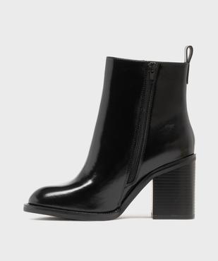 Boots à talon large et bout rond unies femme vue3 - FOLLOW ME - GEMO